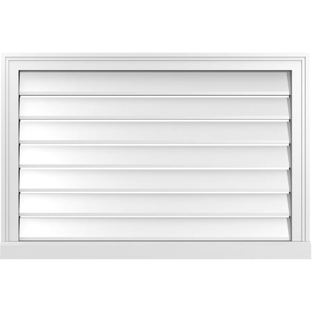 Ekena Millwork Vertical Surface Mount PVC Gable Vent: Functional, w/ 2"W x 2"P Brickmould Sill Frame, 36"W x 24"H GVPVE36X2403SF
